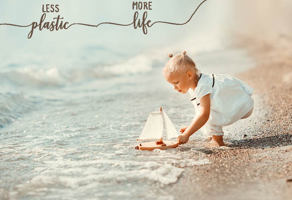 child playing on the beach